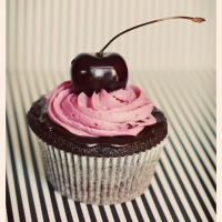Chocolate Cupcakes with Cherry Filling and Buttercream